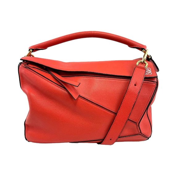 Loewe Puzzle Scarlet Medium Handbag Excellent - Picture 12 of 14